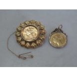 Two mounted full sovereigns (2)