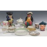 A good collection of English, mostly 18th and 19th century ceramics, including Spode, Derby,