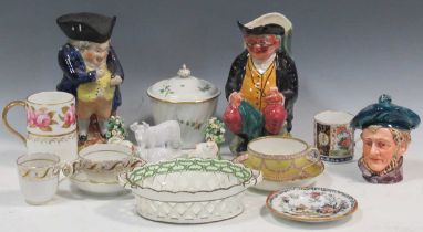 A good collection of English, mostly 18th and 19th century ceramics, including Spode, Derby,