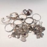 A large selection of silver jewellery
