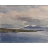 Charles Knight R.W.S. (1901-1990) Rhum from Loch Brittle, Scotlandsigned lower leftwatercolour,