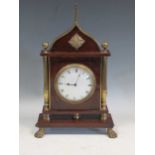 A 19th century brass mounted mahogany mantle clock, 37 x 24 x 10cm