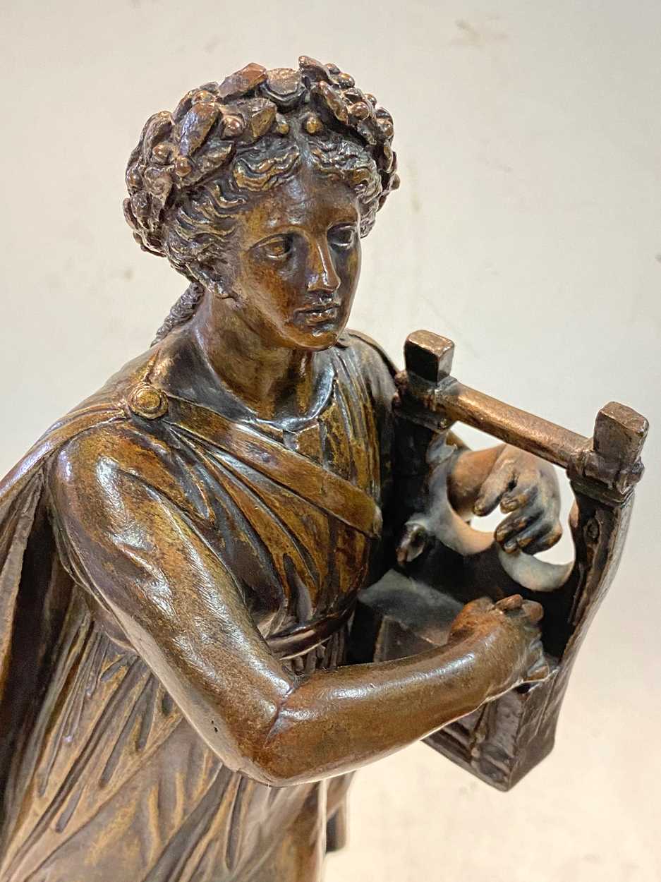 A bronze model of Erato, early 20th century, stamped 'Morelli e Rinaldi, Roma'31cm high - Bild 6 aus 11