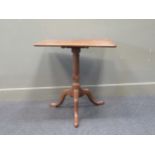 A George III style mahogany tripod wine table, with square top and on cabriole legs, 69 x 59 x 66.