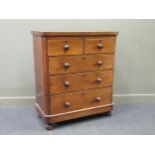 A Victorian mahogany chest of drawers, with turned knob handles and Bramah locks, 118 x 100 x 59cm