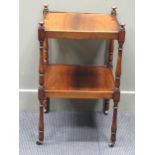 A 19th century rosewood two-tier whatnot, 73 x 45 x 45cmlight scratching to the top from