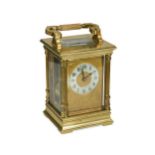 A French gilt brass carriage clock circa 1900,