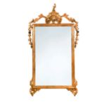 A gilt and gesso wall mirror, 19th century,
