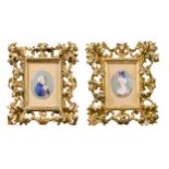 A pair of portrait miniatures reputed to be George III and Queen Charlotte,