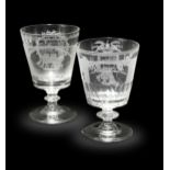 A Sunderland Bridge glass rummer,