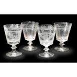 Four similar Sunderland Bridge glass rummers,