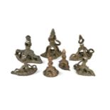 Seven bronze Hindu body stamps (chhapa), Indian 19th century,