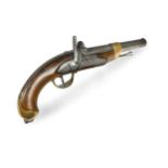 A French 13 bore percussion cap pistol, circa 1820,