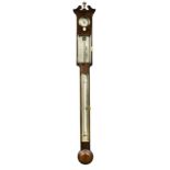 A George III mahogany stick barometer by George Adams, London,