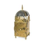 A brass lantern clock in 17th century style, 19th century,