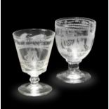 A Sunderland Bridge glass rummer,