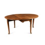 A George II mahogany drop leaf table with pad feet,