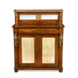 A Regency rosewood and brass line inlaid chiffonier,