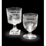 A Sunderland Bridge glass rummer,