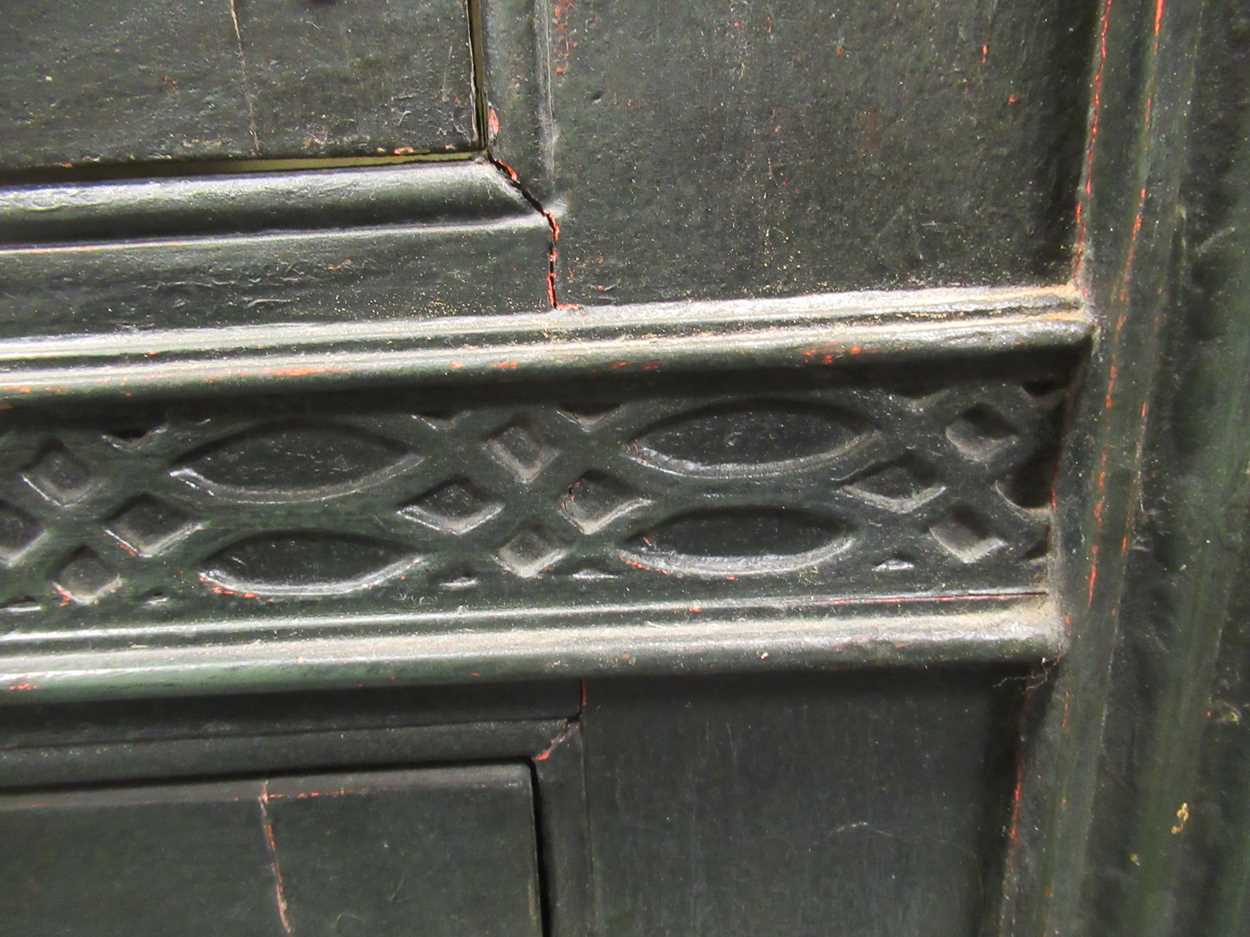 A large green painted corner cabinet, 18th century, - Image 5 of 19