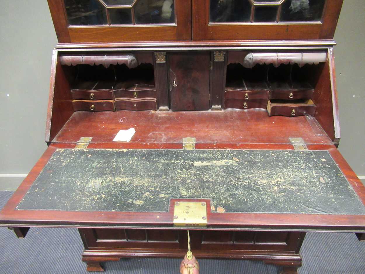 An early 19th century mahogany bureau bookcase, 232 x 113 x 62cm - Image 3 of 5