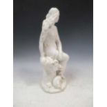 A Minton parian figure 'Bells Miranda', 39cm highSome hairline fractures across the figurine, the