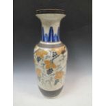 A large Chinese crackle glaze vase with squirrel decoration, brown reign mark, 60.5cm high