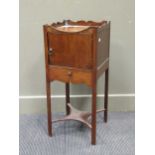 A 19th century mahogany tray topped bedside cabinet with single drawer, 75.5 x 34 x 33cm