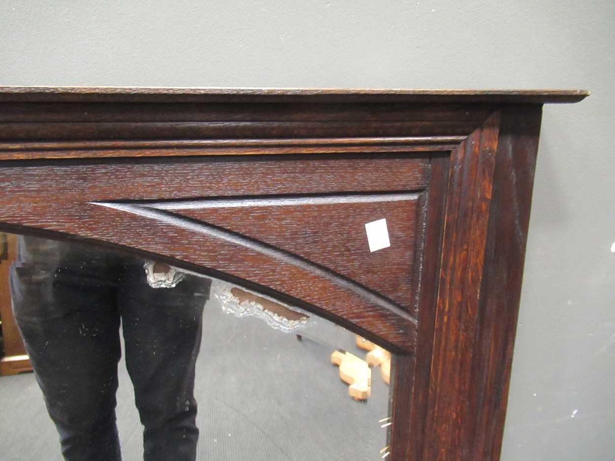 An oak frame overmantel mirror, early 20th century, 111 x 143cm - Image 2 of 4