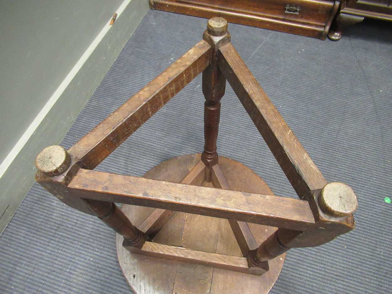 An oak cricket table, 20th century construction incorporating earlier elements, 56 x 51cmProperty - Image 6 of 7