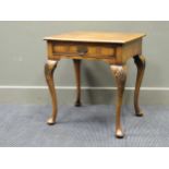 A walnut single drawer lowboy table, 61.5 x 56 x 46cm20th century, probably walnut revival circa