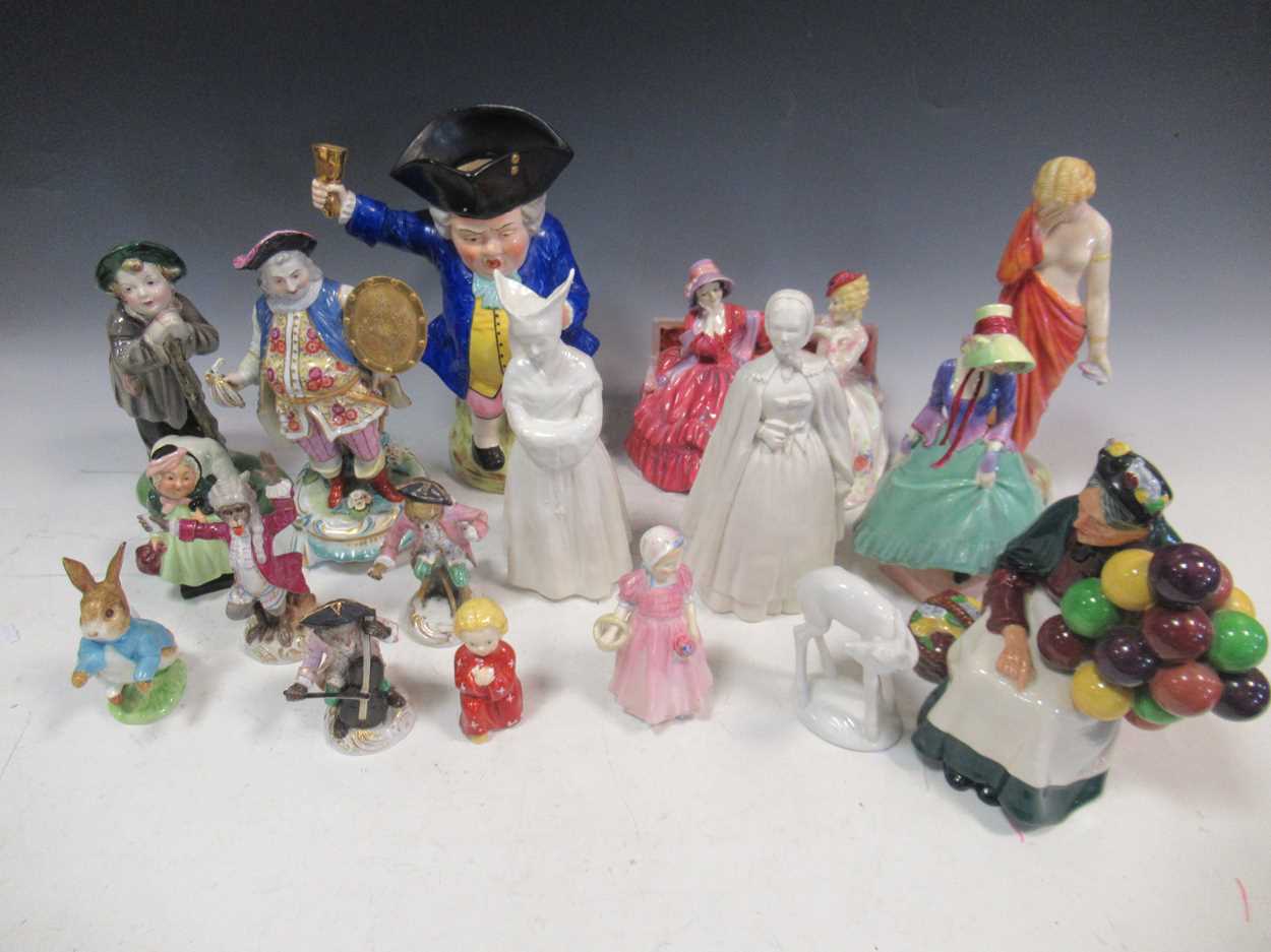A collection of ceramic figures, to include a Beswick figure of Peter Rabbit, various Sitzendorf