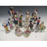 A quantity of ceramic figures, British and Continental to include; Artful Dodger, Mr Micawber,