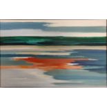 Louise Annand, Abstract Seascape, Sweden, oil on board, signed and dated 1970, 49 x 74.5cm