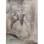 E Joyce Stone, Cinderella - a costume design, ink, gouache, pencil and wash, 51 x 37cm