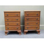 A pair of mahogany four drawer bedside chests, 83.5 x 42 x 33cm (2)