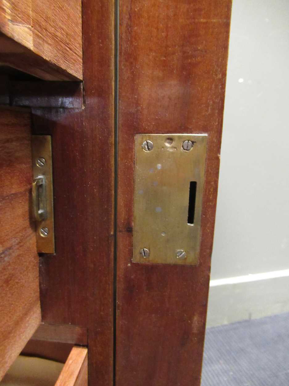 A 19th century mahogany wellington chest comprising of six drawers on a plinth base 107 x 53 x 38cm - Image 8 of 9