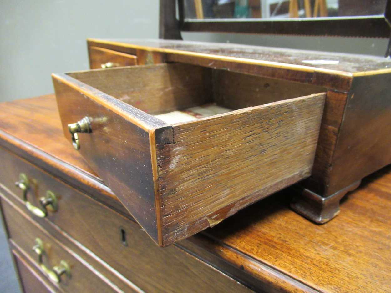 A George IV mahogany toilet mirror with twin drawer box base, 62 x 51cm - Image 5 of 5