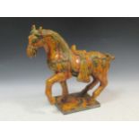 A large Tang style Urbano Zaccagnini pottery horse circa 195042cm high