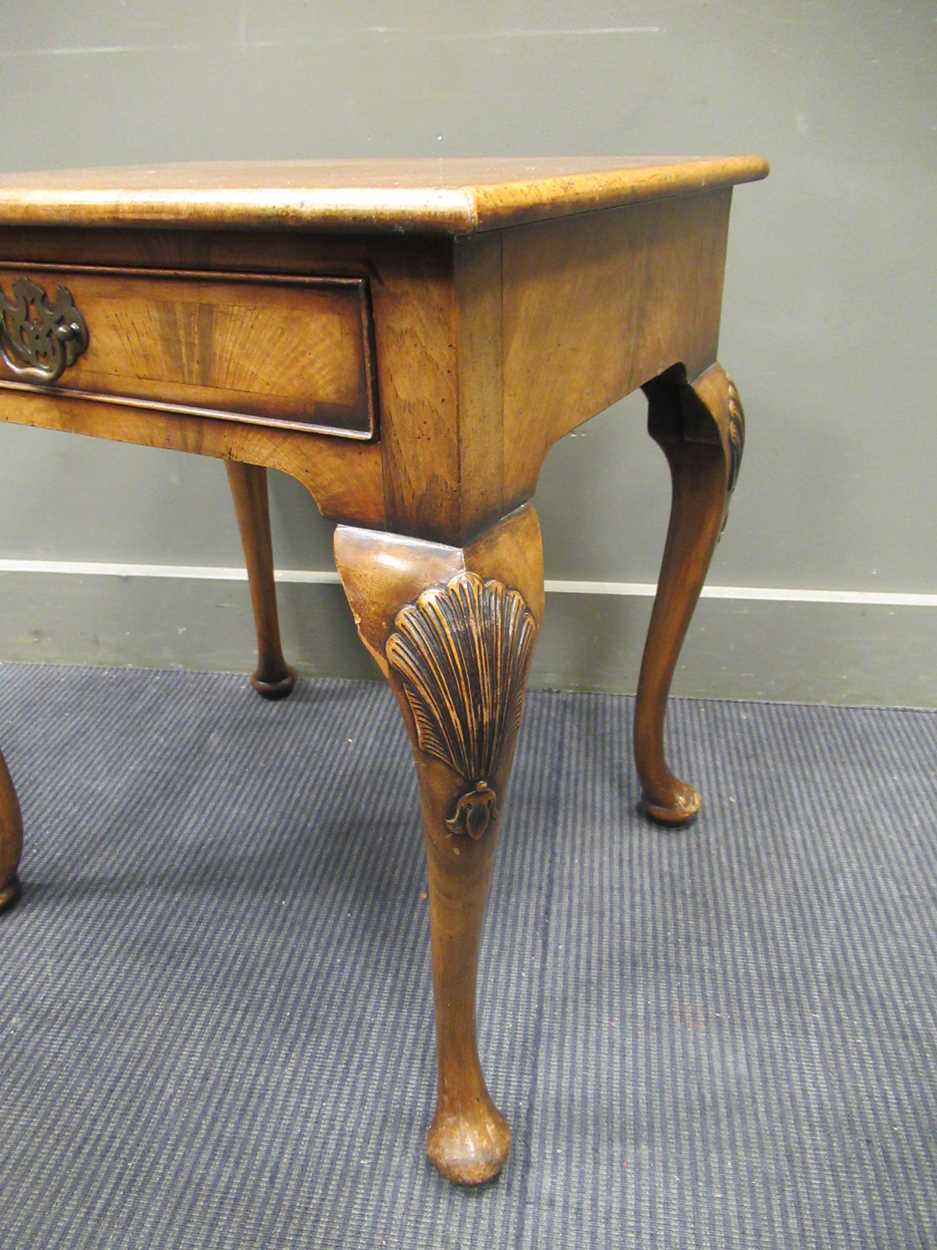 A walnut single drawer lowboy table, 61.5 x 56 x 46cm20th century, probably walnut revival circa - Image 4 of 15