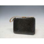 A German LSM Art Deco carry all compact purse with fitted interior, 8 x 10 x 6cm