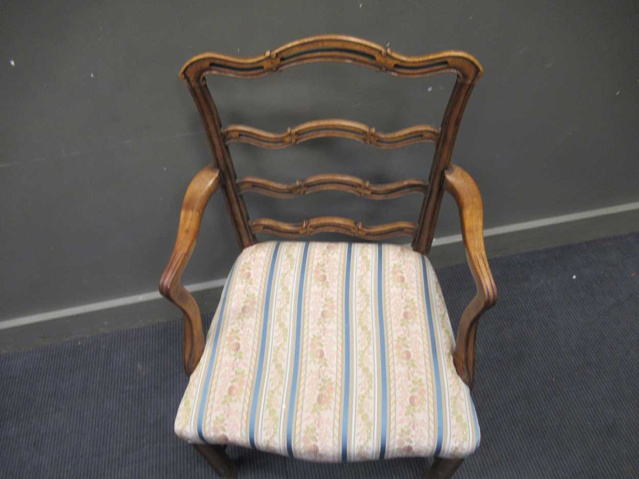 A 19th century mahogany pierced ladder back open armchair - Image 5 of 5