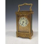 An early 20th century French carriage timepiece, 13 x 9 x 8cm