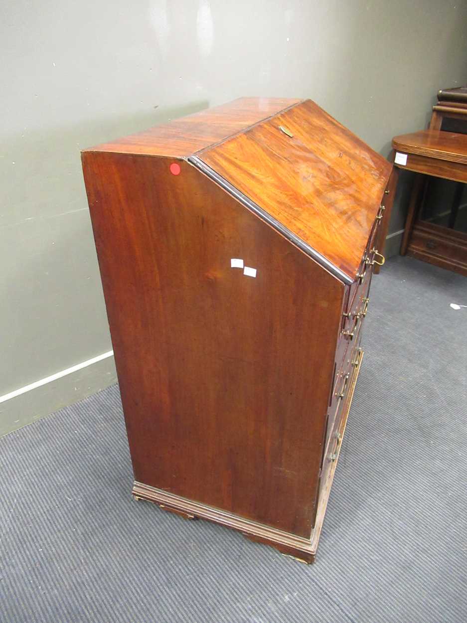 A George III mahogany bureau - (legs have been reduced), 102 x 92 x 54cmProperty from Blomvyle Hall - Image 2 of 8