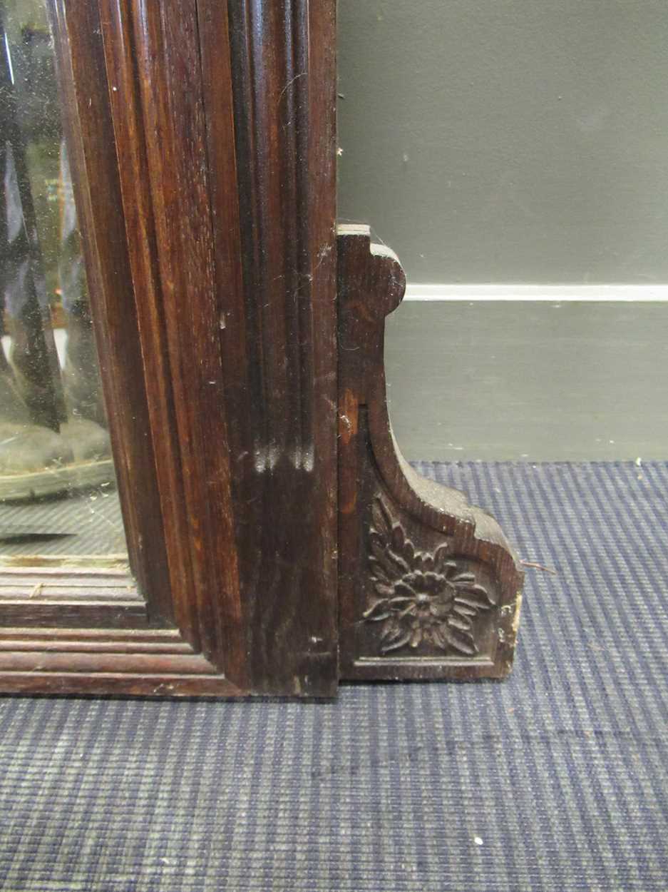 An oak frame overmantel mirror, early 20th century, 111 x 143cm - Image 3 of 4