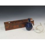 A late Victorian Harden's Star blue glass hand grenade / fire extinguisher 17cm high, with