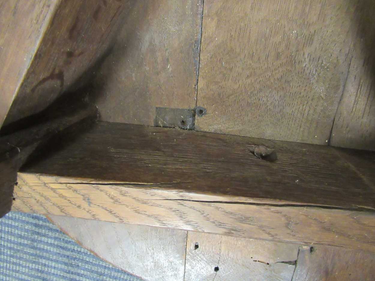 An oak cricket table, 20th century construction incorporating earlier elements, 56 x 51cmProperty - Image 3 of 7