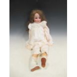 Simon and Halbig PB 914 / 8 bisque head doll, with sleeping blue glass eyes, 73cm high approx.