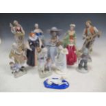 A collection of ceramic figures, to include Royal Worcester, Lladro, Franklin Porcelain, Coalport,
