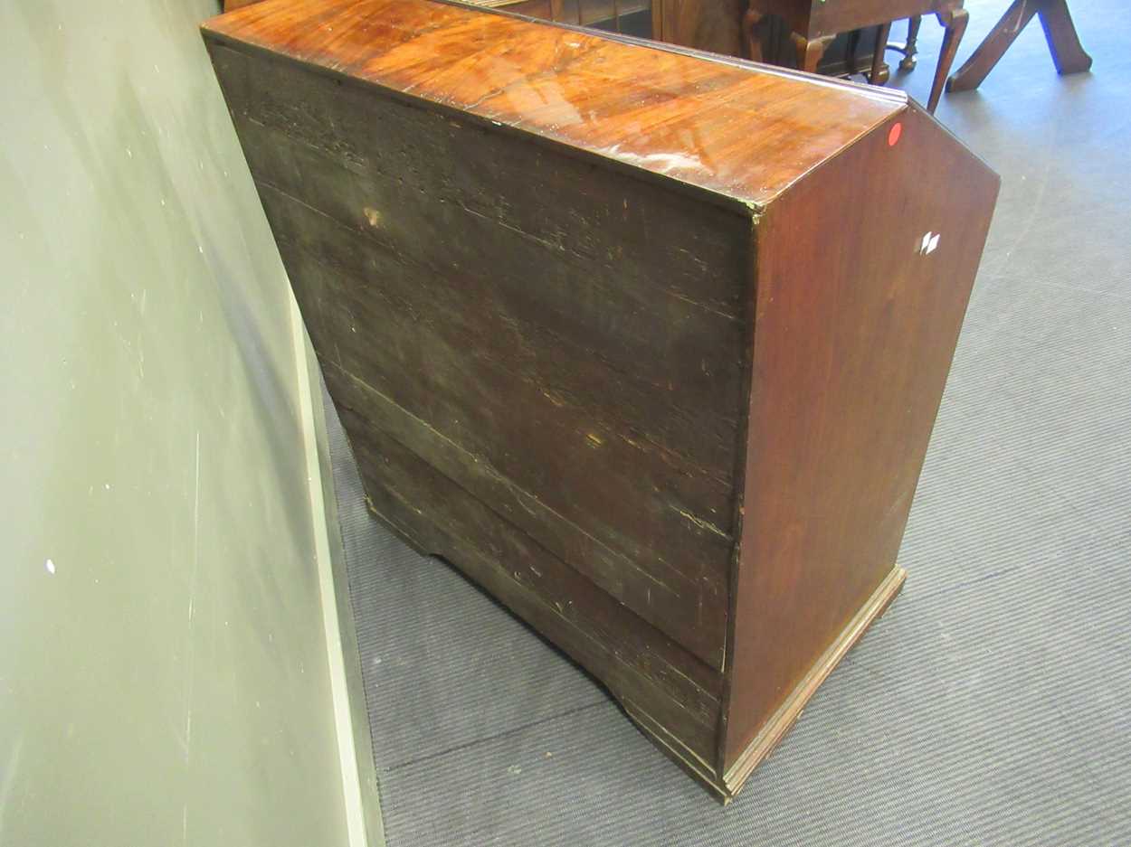 A George III mahogany bureau - (legs have been reduced), 102 x 92 x 54cmProperty from Blomvyle Hall - Image 3 of 8